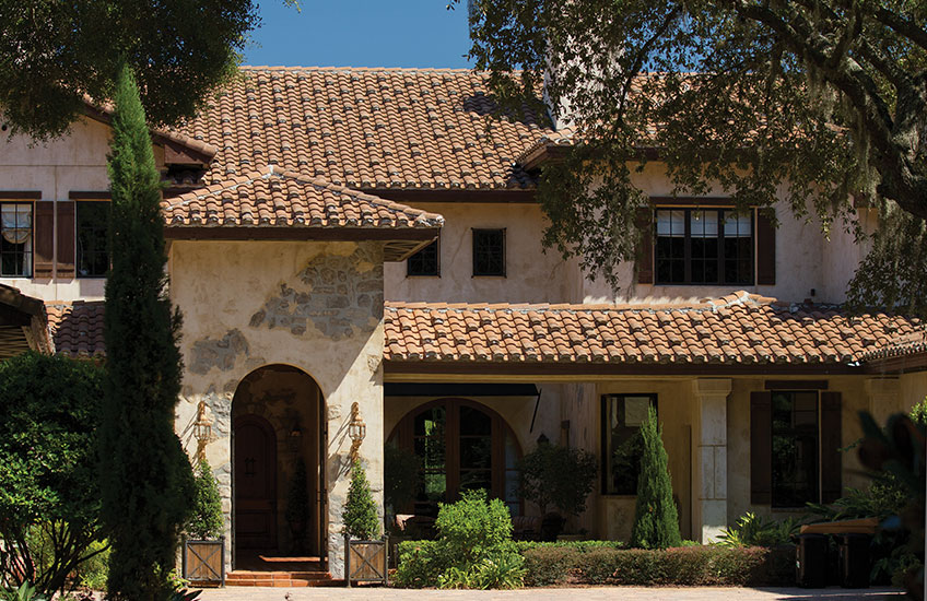 Close up of a beautiful tile roof